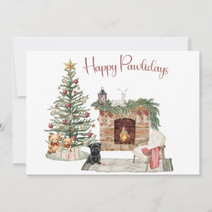 Gelukkig Pawlidays Hond Design- Affenpinscher Feestdagenkaart