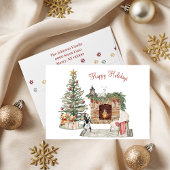 Gelukkig Pawlidays Hond Design- Boston Terrier Feestdagen Kaart