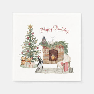 Gelukkig Pawlidays Hond Design- Boston Terrier Servet