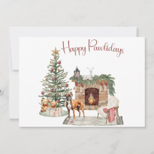 Gelukkig Pawlidays Hond Design- Boxer Feestdagenkaart