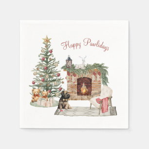 Gelukkig Pawlidays Hond Design- Briard Servet