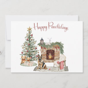 Gelukkig Pawlidays Hond Design- Duitse Herder Feestdagenkaart