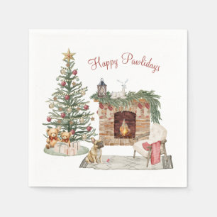 Gelukkig Pawlidays Hond Design- Franse Bulldog Servet