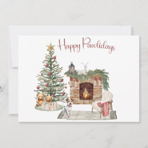 Gelukkig Pawlidays Hond Design- Jack Russell Feestdagenkaart