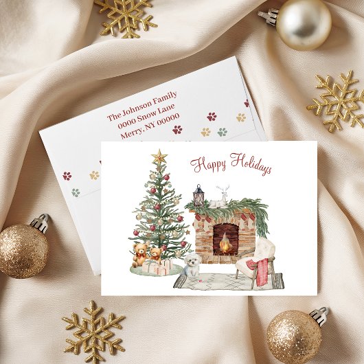 Gelukkig Pawlidays Hond Design- Maltese Feestdagen Kaart