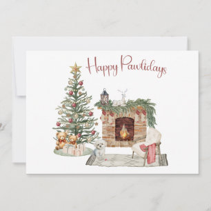 Gelukkig Pawlidays Hond Design- Maltese Feestdagenkaart