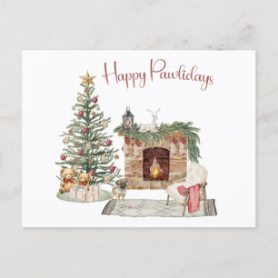 Gelukkig Pawlidays Hond Design- Pug Briefkaart