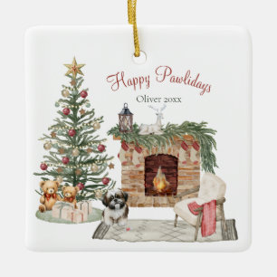 Gelukkig Pawlidays Hond Design- Shih Tzu Keramisch Ornament