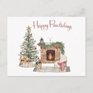 Gelukkig Pawlidays Hond Design- Yorkie Briefkaart