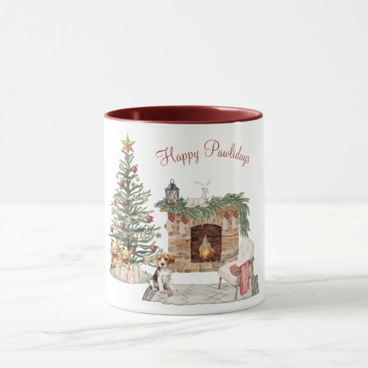 Gelukkig Pawlidays Hondenontwerp- Beagle Mok (Midden)