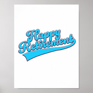 Gelukkig Pensioen Blauwe editie Poster
