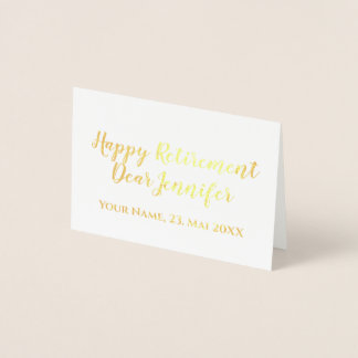 Gelukkig Pensioen Elegante Schrift Calligrafie Folie Kaarten