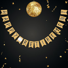 Gelukkig pensioen faux goud gefeliciteerd feest vlaggetjes