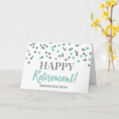 Gelukkig pensioen Gefeliciteerd Turquoise Silver Kaart (Gele Bloem)