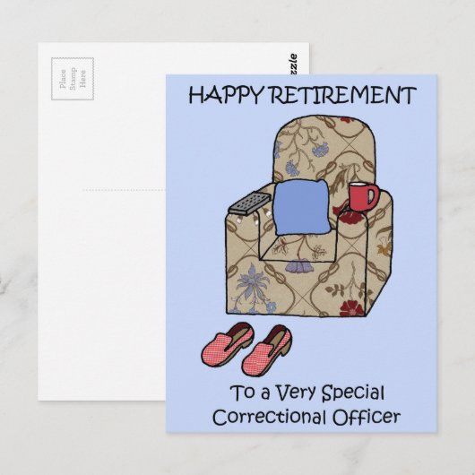 Gelukkig Pensioen Gevangenisbewaarder Briefkaart (Voorkant / Achterkant)