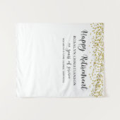 Gelukkig Pensioen Gouden Confetti Script Persoonli Wandkleed (Voorkant (horizontaal))