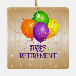 GELUKKIG PENSIOEN...Laten we feesten! Keramisch Ornament