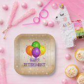 GELUKKIG PENSIOEN...Laten we feesten! Papieren Bordje (Feest)