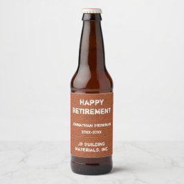 Gelukkig Pensioen Medewerker Red Brick Constructio Bier Etiket