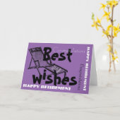 Gelukkig pensioen met Retro Deckchair 1 Kaart (Gele Bloem)