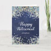 Gelukkig Pensioen Nep Glitter Confetti Kaart (Voorkant)