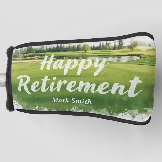 Gelukkig pensioen op de golfbaan golfheadcover (Voorkant)