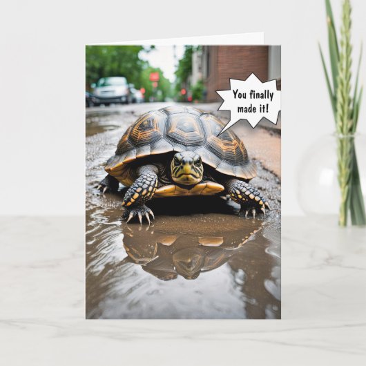 Gelukkig Pensioen Schildpad Kaart (Voorkant)