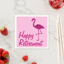 Gelukkig pensioen sparkly roze flamingo Papier Servet