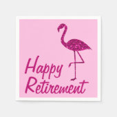 Gelukkig pensioen sparkly roze flamingo Papier Servet (Voorkant)