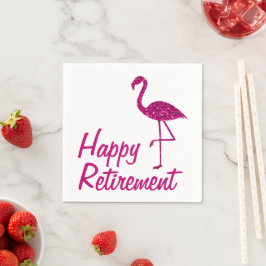 Gelukkig pensioen sparkly roze flamingo Papier Servet