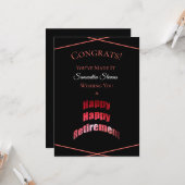 Gelukkig pensioen voor elke naam kaart (Voorkant / Achterkant in situ)