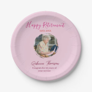 Gelukkig pensioenjaar naam cirkel foto gepensionee papieren bordje