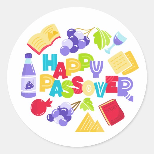 Gelukkig Pesach-sticker Ronde Sticker (Voorkant)