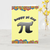 Gelukkig Pi Dag | het Symbool van Pi voor Wiskunde Kaart (Gele Bloem)