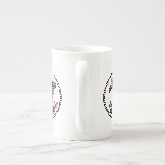 gelukkig - pi dag porselein kop (Achterkant)