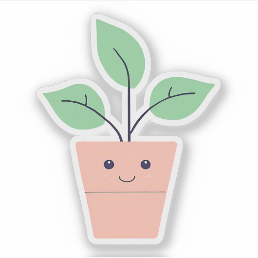 Gelukkig Plant Sticker (Voorkant)