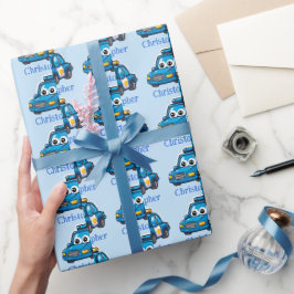 Gelukkig Politieauto, Persoonlijke Peuter  Cadeaupapier