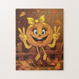 Gelukkig pompoen. legpuzzel