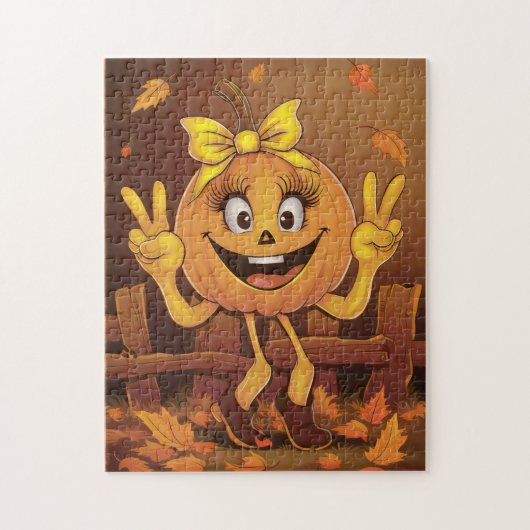 Gelukkig pompoen. legpuzzel (Verticaal)