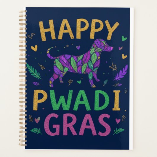 Gelukkig pootje Mardi gras Planner (Voorkant)
