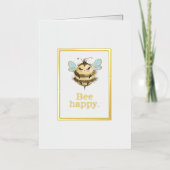 Gelukkig positief citaat van Cute Bee Folie Wenskaart (Voorkant)