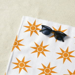 Gelukkig Positief Magische Zon Patroon Strandhandd Strandlaken