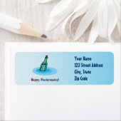 Gelukkig postkruis! - Bericht in een fles. Etiket (Insitu)