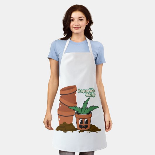 Gelukkig Pot & Soil Tuin Humor Vuil Ervaart Punt Schort (Gedragen)