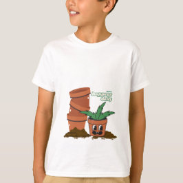 Gelukkig Pot & Soil Tuin Humor Vuilnis Gebeurt Pun T-shirt