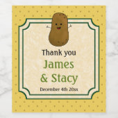 Gelukkig Potato Dank u Gepersonaliseerd Wijn Etiket (Enkel label)