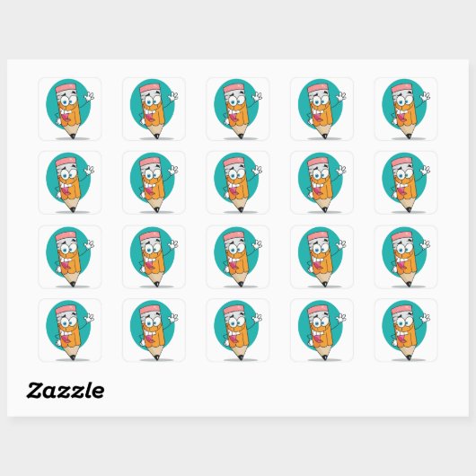 Gelukkig Potlood Stickers (Vel)