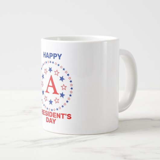 Gelukkig President-dagmonogram Grote Koffiekop (Voorkant rechts)