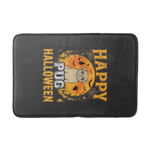 Gelukkig Pug Halloween Griezige Hond Ontwerp_1 Badmat