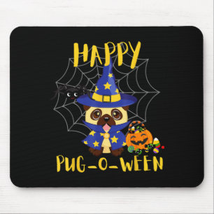 Gelukkig Pug-O-Ween Grappige Hond Pug Halloween Muismat